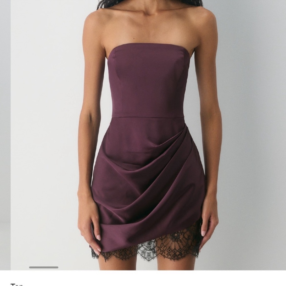 Aritzia Strapless Dress in Deep Purple